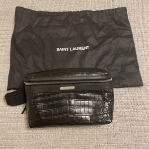 Saint Laurent Croc Embossed Crossbody/ Fanny Pack